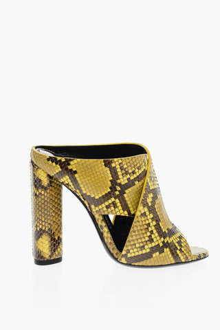 Mules HEELED in Pitone con Fasce Incrociate 12cm