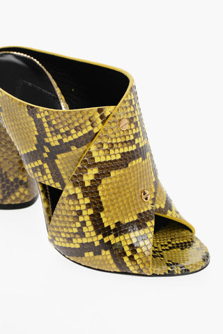 Mules HEELED in Pitone con Fasce Incrociate 12cm