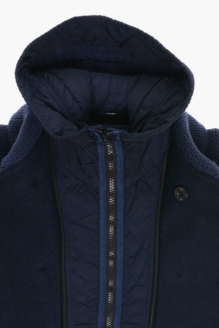 Knitted Double Breasted Jacket with Removable Hood