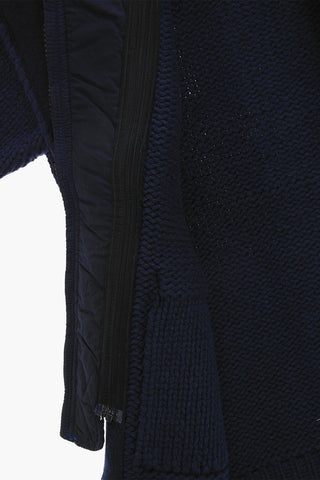 Knitted Double Breasted Jacket with Removable Hood