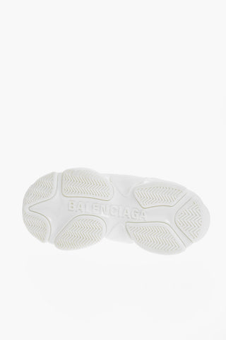 Faux Leather Low Sneakers with All-Over Logo