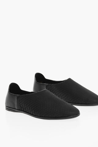 Python Effect Leather Loafers