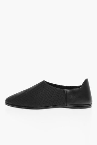 Python Effect Leather Loafers