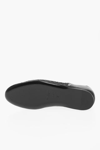 Python Effect Leather Loafers