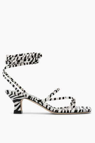 Sandali Infradito BETTY Lace-up in Pelle a Fantasia Animalier Tacco 6.5cm