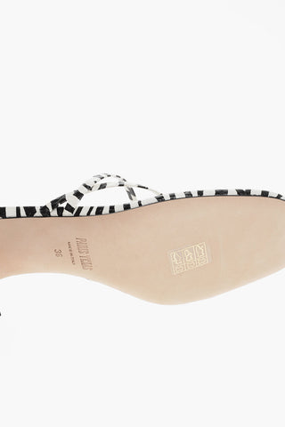 Sandali Infradito BETTY Lace-up in Pelle a Fantasia Animalier Tacco 6.5cm
