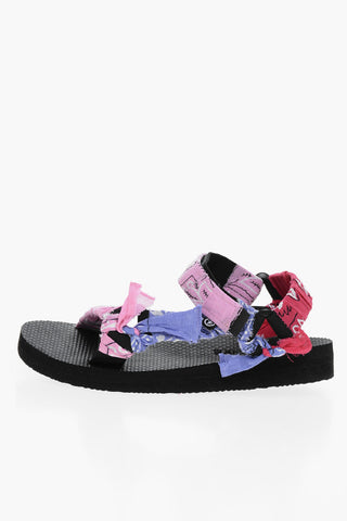 Sandali Motivo Bandana con Chiusura in Velcro