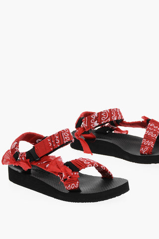 Bandana Motif Sandals with Touch Strap Closure
