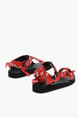 Bandana Motif Sandals with Touch Strap Closure