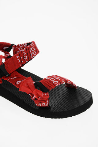 Bandana Motif Sandals with Touch Strap Closure