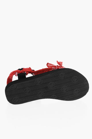 Bandana Motif Sandals with Touch Strap Closure
