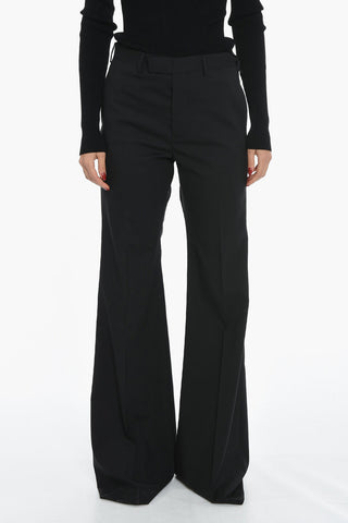 Pantaloni Flare Fit In Misto Lana