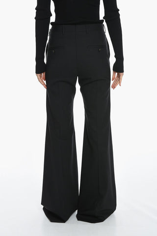 Pantaloni Flare Fit In Misto Lana