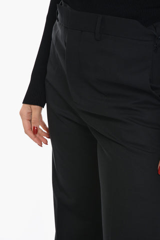 Pantaloni Flare Fit In Misto Lana