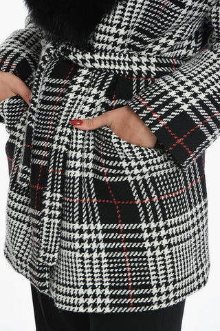 Wool-tweed MONIQUE Coat with Fox-furred Collar