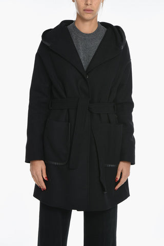 Solid Color Coat with Hood and Belt