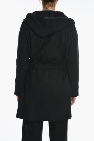 Solid Color Coat with Hood and Belt