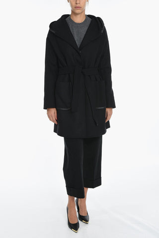 Solid Color Coat with Hood and Belt