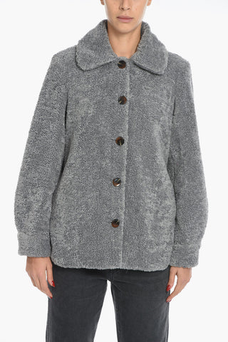 Faux Fur AYLINA Sherpa Jacket with 5-Buttons