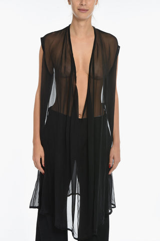 Sleeveless Sheer Silk Dress