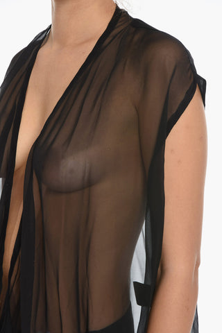 Sleeveless Sheer Silk Dress