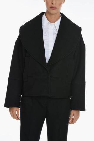 Wool Jacket with Hidden Buttoning
