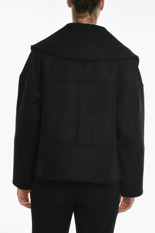Wool Jacket with Hidden Buttoning