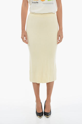 Knitted JOANNE Sheath Maxi Skirt with Slit on the Back