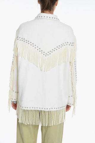Fringed Wool Western Coat with Studs