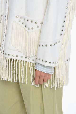 Fringed Wool Western Coat with Studs