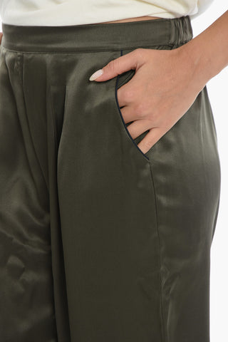 Pantaloni Svasati MONDAIN DINE In Raso a Doppia Pince