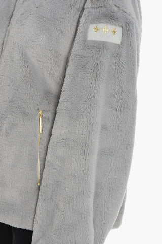Eco-fur Short Coat with Front Zip