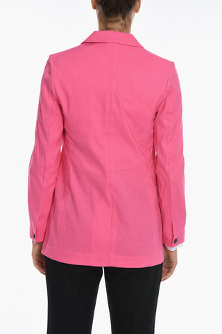 Linen Blend CHARLES 2-Buttons Blazer with Flap Pockets