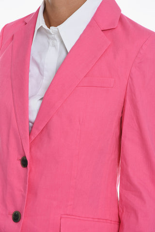 Linen Blend CHARLES 2-Buttons Blazer with Flap Pockets