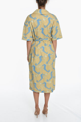 Maxi Hemdkleid MALENA mit Print und Gürtel