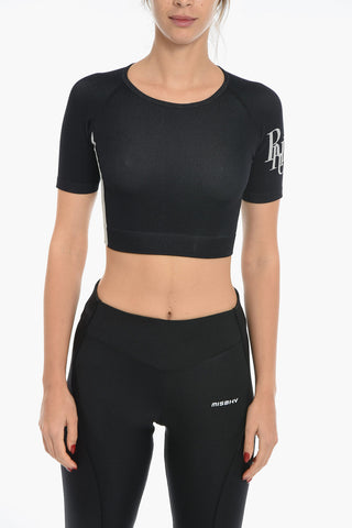 Ribbed Cropped Crew-Neck T-shirt
