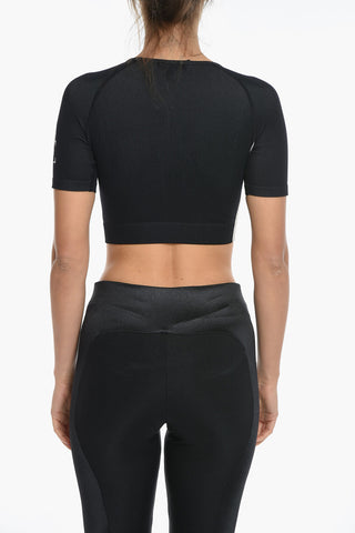 Ribbed Cropped Crew-Neck T-shirt