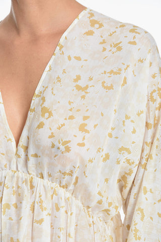 Maxi Kleid Im Empire-Stil GERTRUD Ausgestellt Mit Puffärmeln