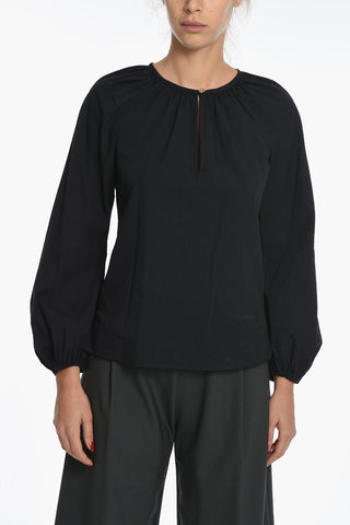 Blusa Girocollo in Tinta Unita 