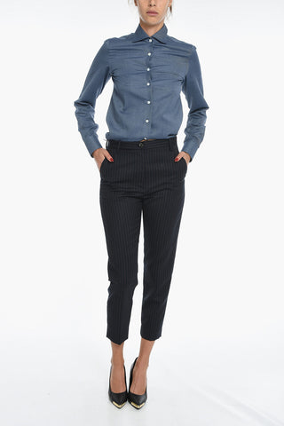 Regular Waist Wool Pinstriped MATILDA Pants