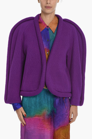 Padded Detail Wool Blend VOYA Coat