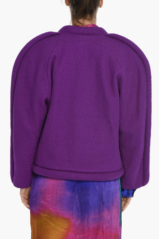 Padded Detail Wool Blend VOYA Coat