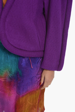 Padded Detail Wool Blend VOYA Coat