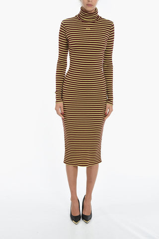 Turtle-neck Striped SONIC Bodycon Dress