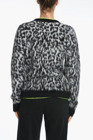 Crew Neck Alpaca Sweater with Jacquard Animal Motif