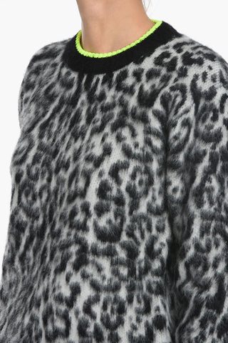 Crew Neck Alpaca Sweater with Jacquard Animal Motif