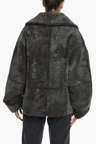 Real Fur Maxi Jacket with Leather Inner and Half Zip