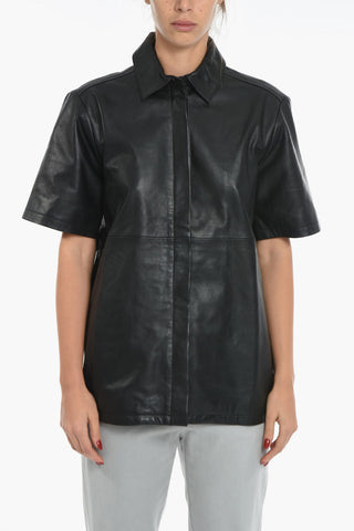 Short-sleeved Leather Shirt