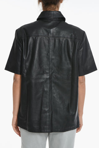 Short-sleeved Leather Shirt