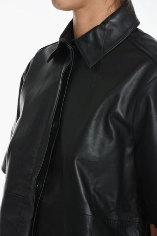 Short-sleeved Leather Shirt